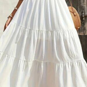 Elegant White Tiered Skirt